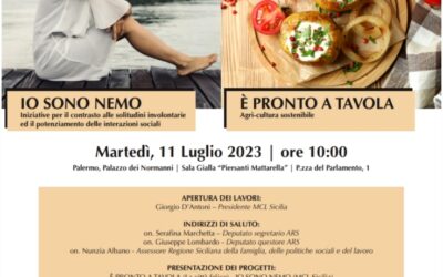 COMUNICATO STAMPA: Presentazione dei Progetti Sociali “IO SONO NEMO” e “È PRONTO A TAVOLA” a Palermo