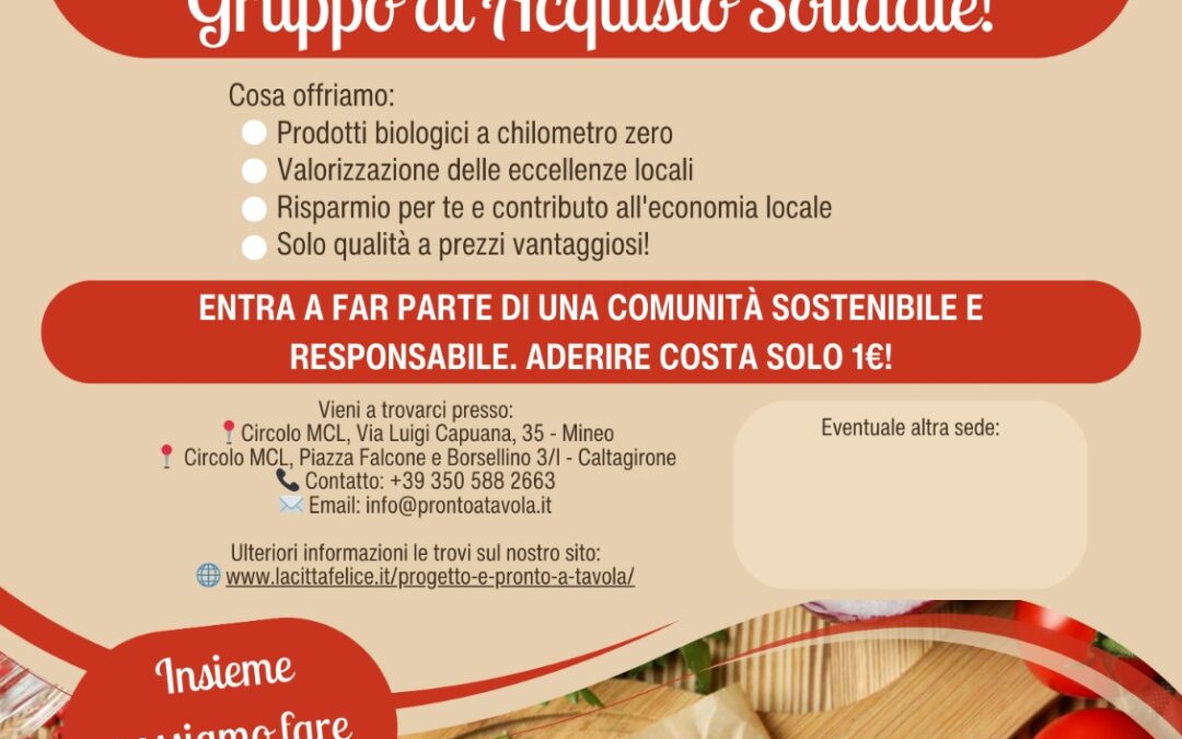Il via in Sicilia al GAS -Gruppo di Acquisto Solidale